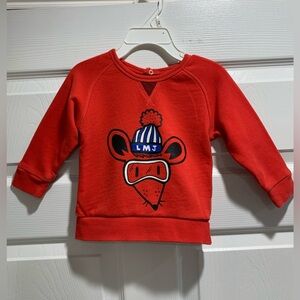 Marc Jacobs Kids Baby Boy Red Sweatshirt with Mouse Design, Size 12M